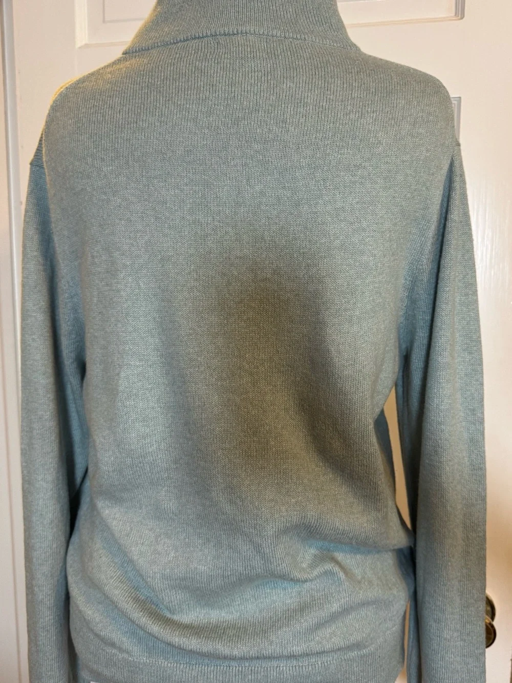 J. Crew Men's quarter Zip Sweater in Sage Green large like new